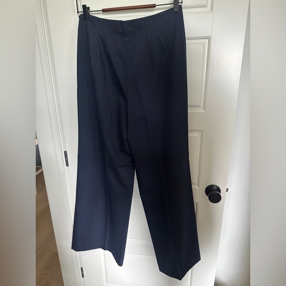 Calvin Klein Black Pinstripe Wide Leg Pants - Picture 4 of 4